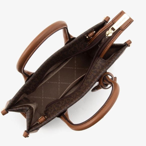 HOT DEAL 🔥TODAY Michael Kors Mirella Small Crossbody Tote Bag Brown SIGN… - Picture 8 of 15